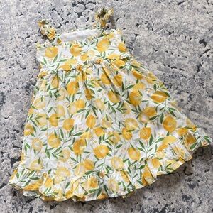 Cynthia Rowley Yellow Lemon Print Kids Dress